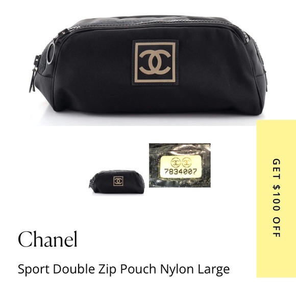 Chanel Sport Double Zip Nylon Pouch Large - Picture 6 of 6